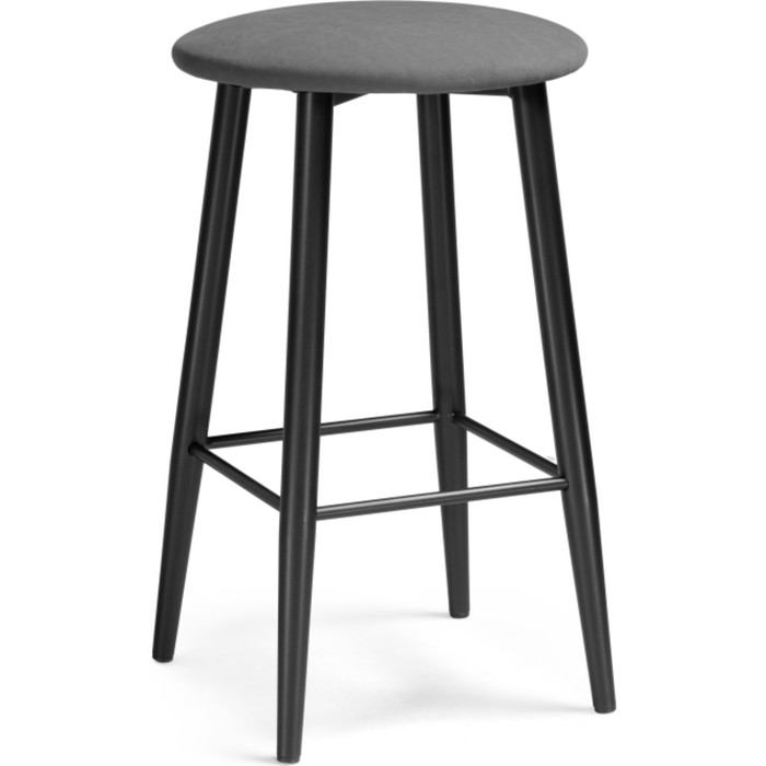 Стул барный Гангток катания графит металл/велюр, черный/серый 38x38x62 см